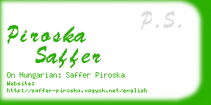 piroska saffer business card